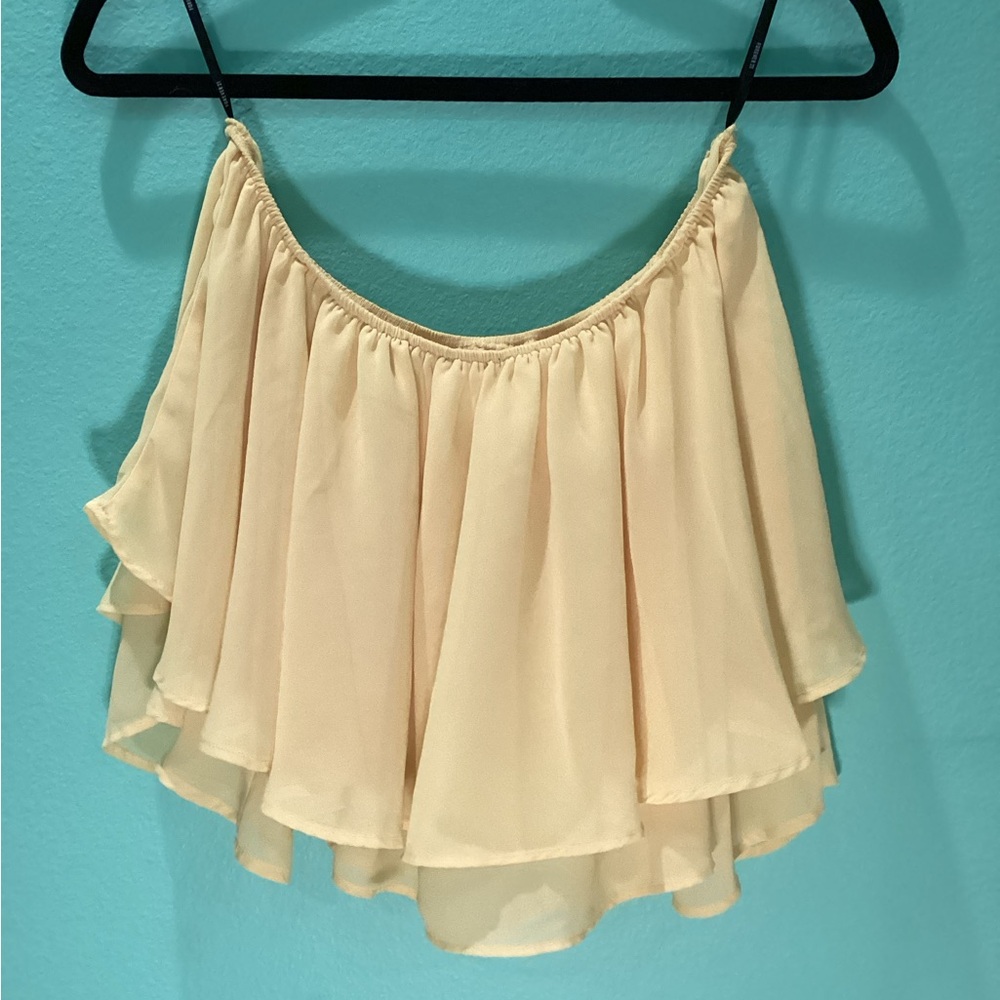 Yellow off the shoulder Crop Top